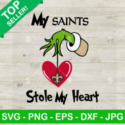 Grinch My Saints Stole my heart SVG, New Orleans Saints Grinch christmas SVG, NFL Football Saints SVG PNG