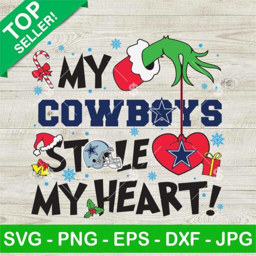 Grinch Hand My Cowboys Stole My Heart Svg