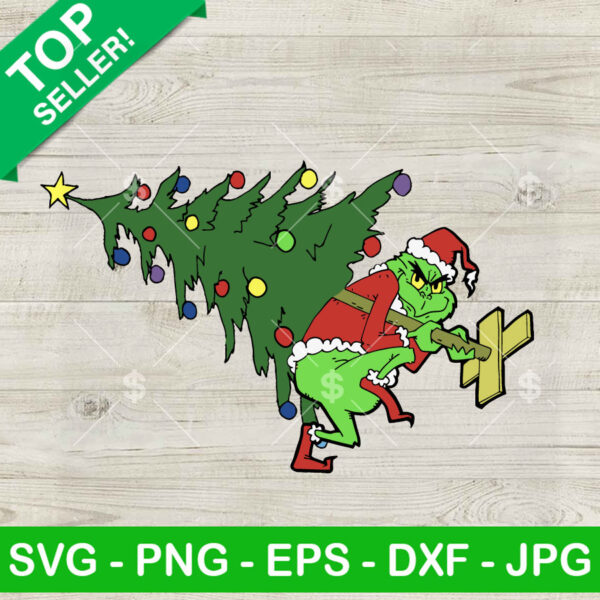 Santa Grinch And Christmas Tree SVG