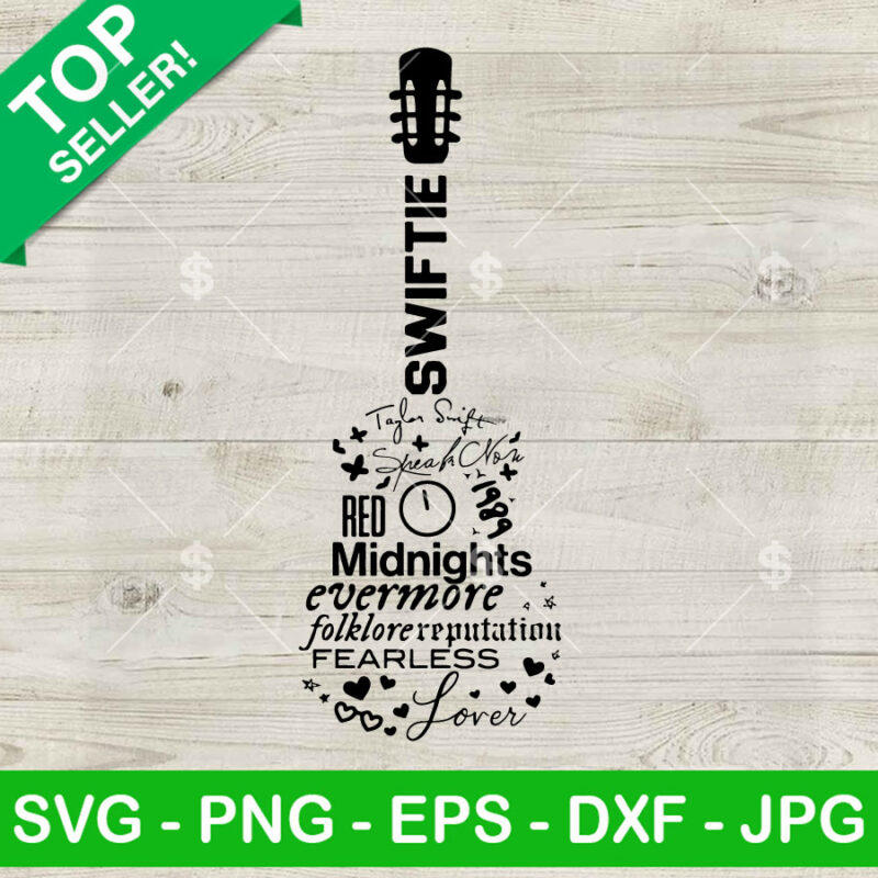 Taylor Swift album guitar SVG, Swiftie music guitar SVG, Taylor Swift ...