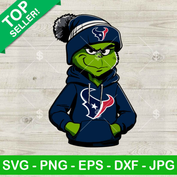 Grinch Houston Texans Hoodie PNG, Grinch Houston Texans NFL Sublimation transfer PNG, Houston Texans Boy Grinch PNG