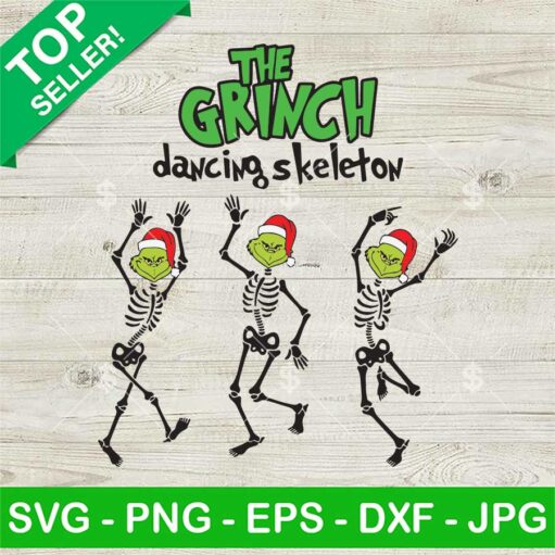 The Grinch Dancing Skeleton Svg