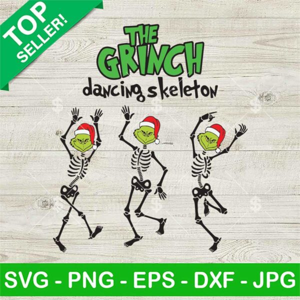 The Grinch Dancing Skeleton SVG