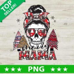 Retro Messy Bun Merry Mama PNG