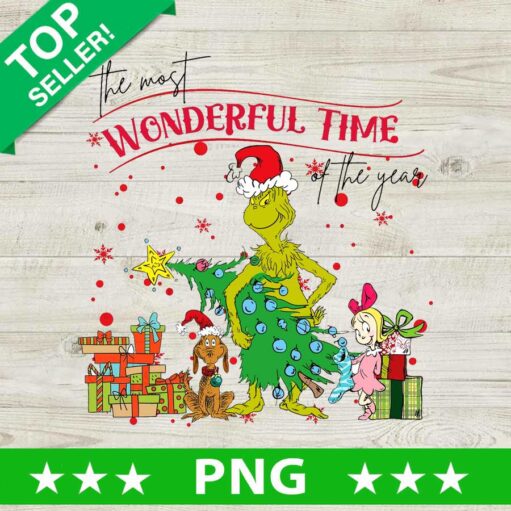 Grinch The Most Wonderful Time of The Year PNG