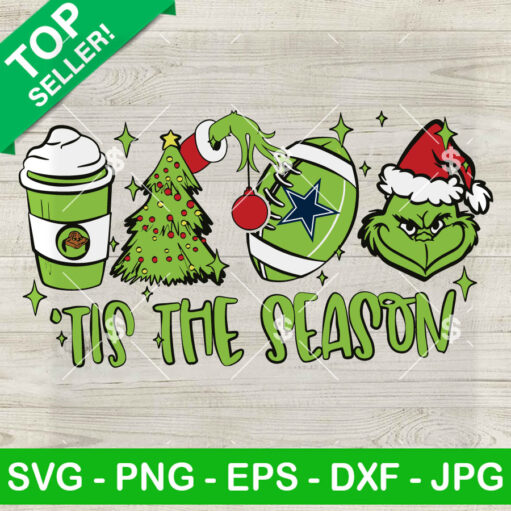 Grinch Tis The Season Coffee Dallas Cowboys SVG