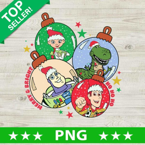 Merry Bright Toy Story Christmas Ornament PNG