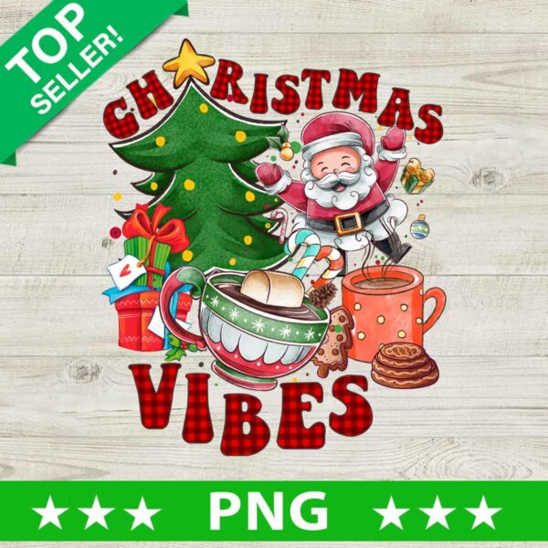 Christmas Vibes Buffalo Plaid PNG