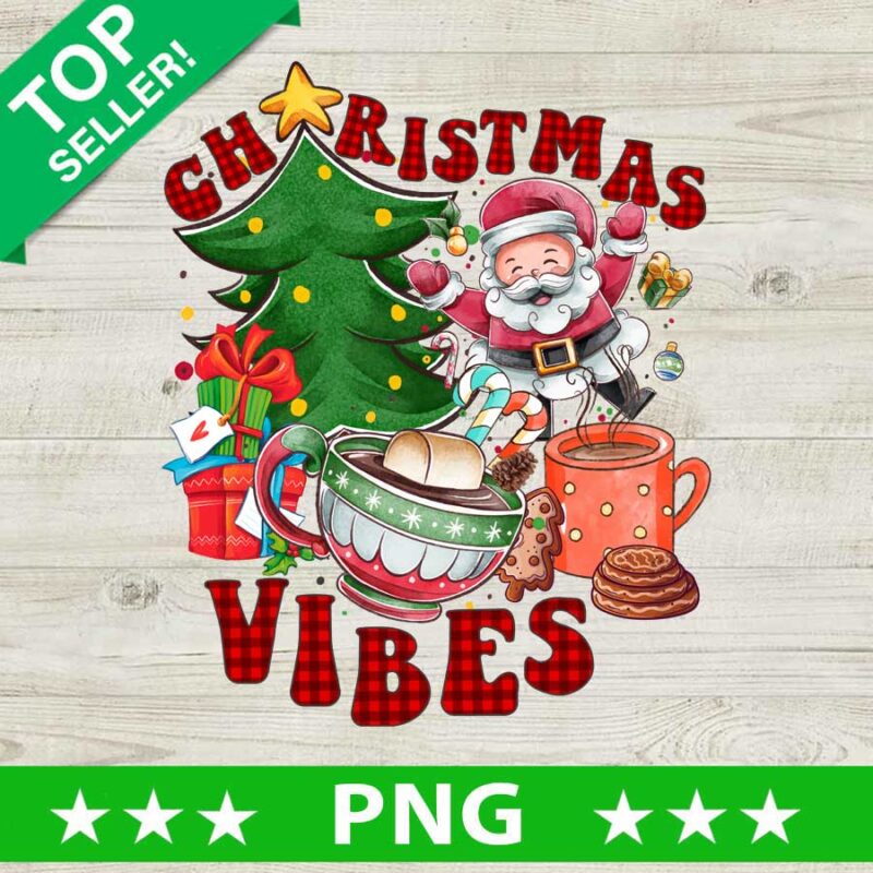 Christmas Vibes Buffalo Plaid PNG
