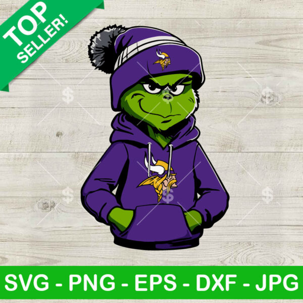 Grinch Minnesota Vikings Hoodie PNG, Grinch Minnesota Vikings NFL Sublimation transfer PNG, Minnesota Vikings Boy Grinch PNG