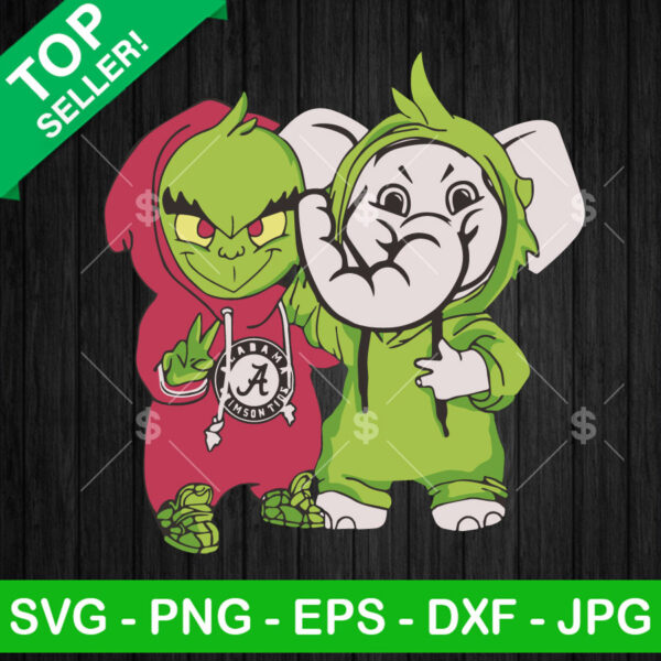 Alabama Crimson Tide Grinch SVG, Grinch Alabama football SVG, Crimson Tide Football SVG PNG