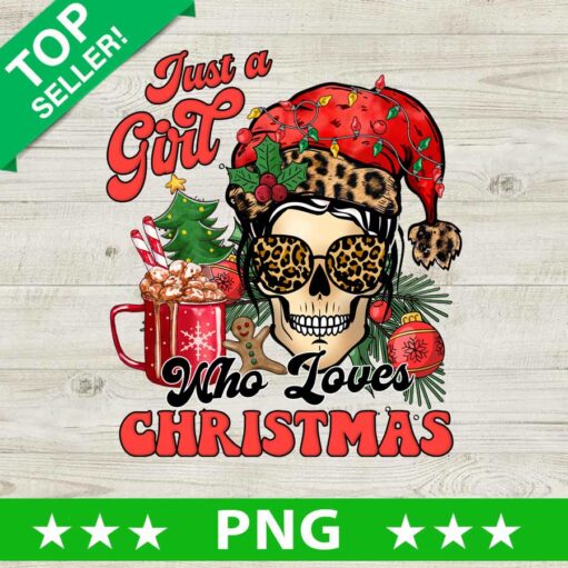 Just Girl Who Loves Christmas Leopard Png