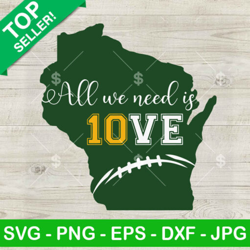 All You Need Is Love Green Bay Packers Svg