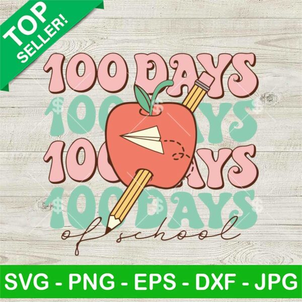 Retro 100 Days Of School SVG