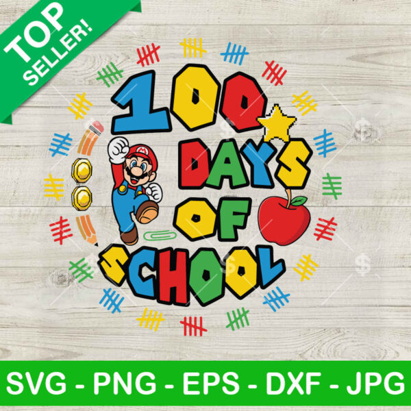Super Mario Happy 100 Days Of School SVG