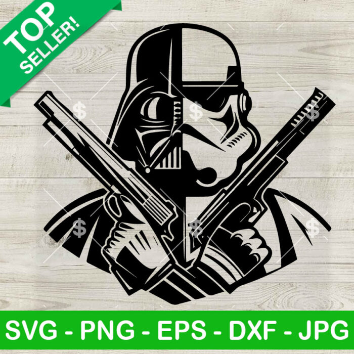Half Stormtrooper Half Darth Vader SVG, Star Wars SVG, Stormtrooper SVG PNG DXF EPS