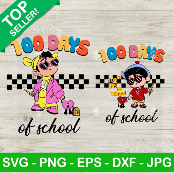 Bad Bunny 100 Days Of School SVG