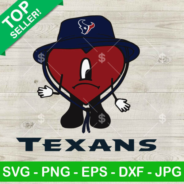Bad Bunny Houston Texans SVG, Bad Bunny Heart SVG, Houston Texans NFL SVG