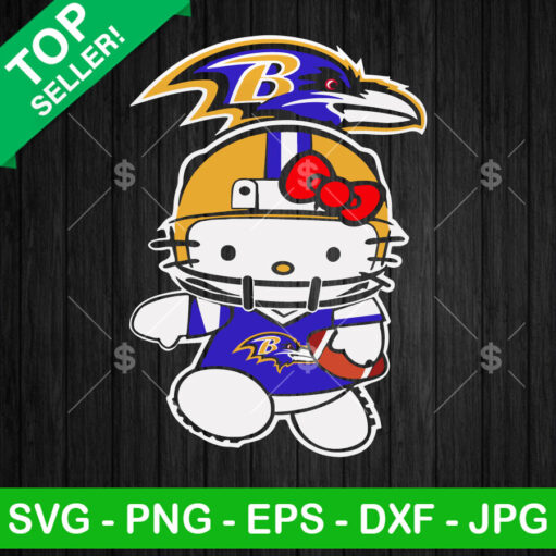 Hello Kitty Baltimore Ravens Football SVG