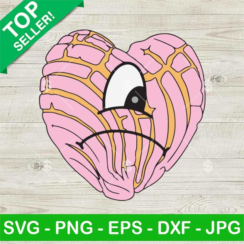 Bad Bunny Sad Heart Concha SVG, Bebesota Bad Bunny Valentine SVG, Bad ...