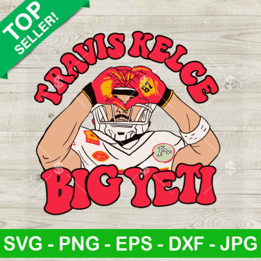 Travis Kelce Heart Hands Big Yeti SVG