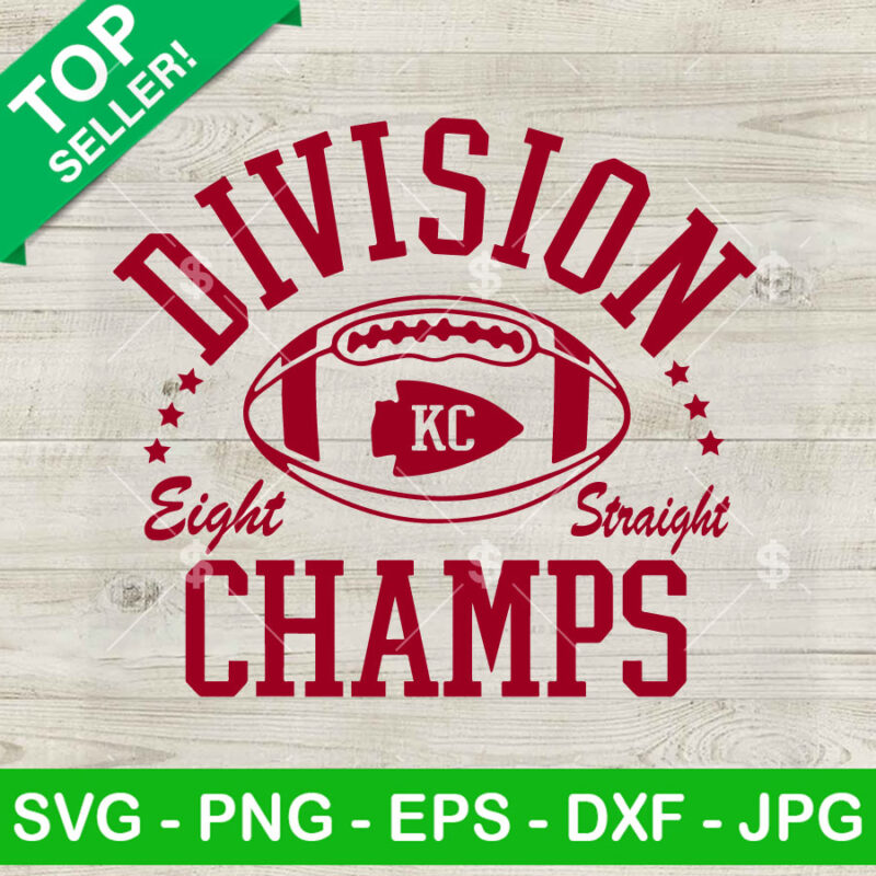 Division Champs Kc Chiefs SVG, Eight Straight KC Chiefs SVG, Kansas City Chiefs Division Champions SVG PNG