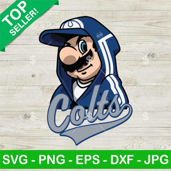 Super Mario Indianapolis Colts Football SVG