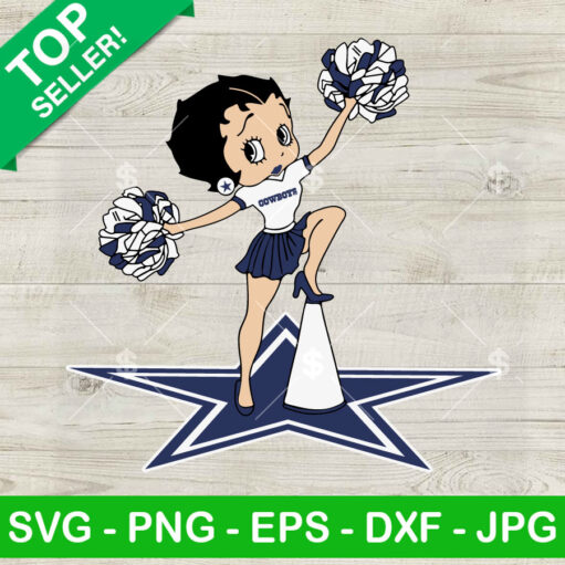 Betty Boop Cheerleader Dallas Cowboys Svg