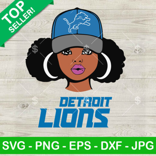 Detroit Lions Black Girl Svg