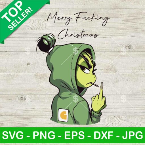 Grinch Smoking Merry Fucking Christmas SVG