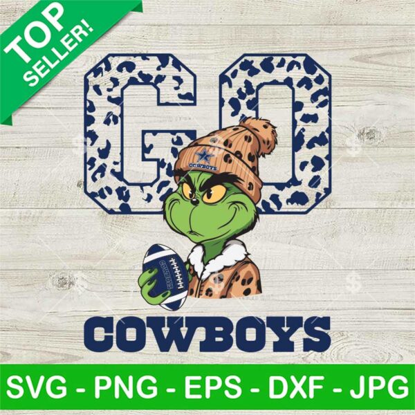 Grinch Leopard Go Cowboys Football SVG, Grinch Dallas Cowboys NFL SVG, Grinch Go Cowboys SVG