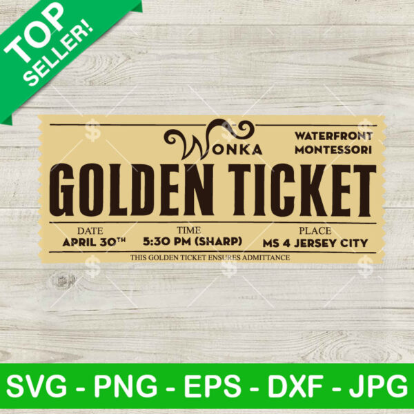 Wonka golden ticket SVG