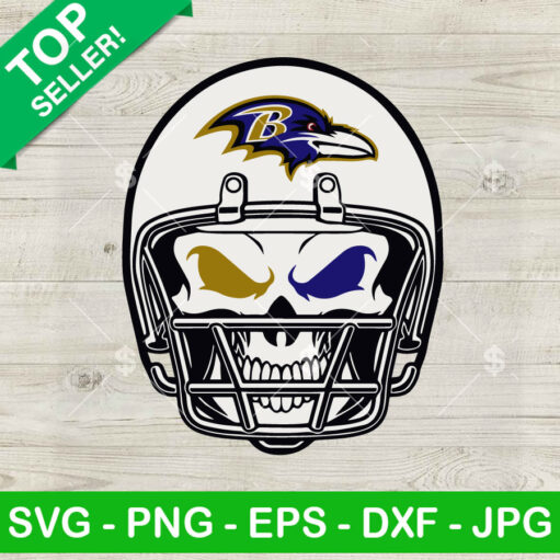 Baltimore Ravens Skull Helmet Svg