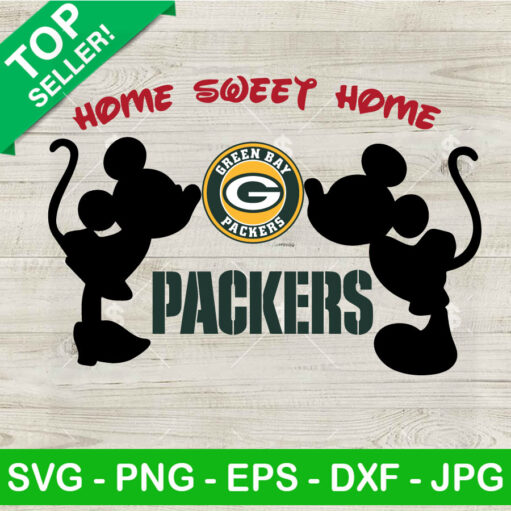 Mickey Minnie Home Sweet Home Green Bay Packers Svg