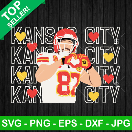 Travis Kelce Heart Hands Kansas City NFL SVG