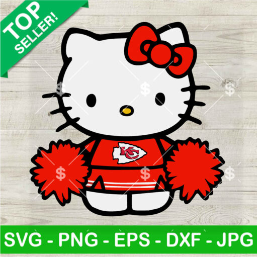 Hello Kitty Kansas City Chiefs Cheerleader Svg