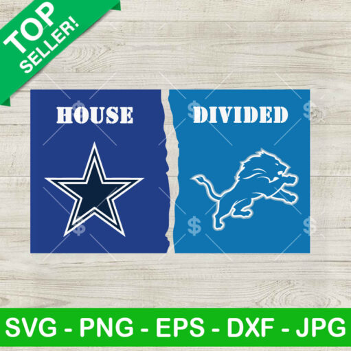 Detroit Lions Vs Dallas Cowboys House Divided Svg