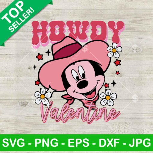 Mickey Cowboy Howdy Valentine SVG