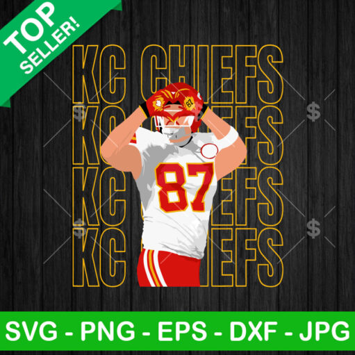 Travis Kelce 87 Heart Hands KC Chiefs SVG