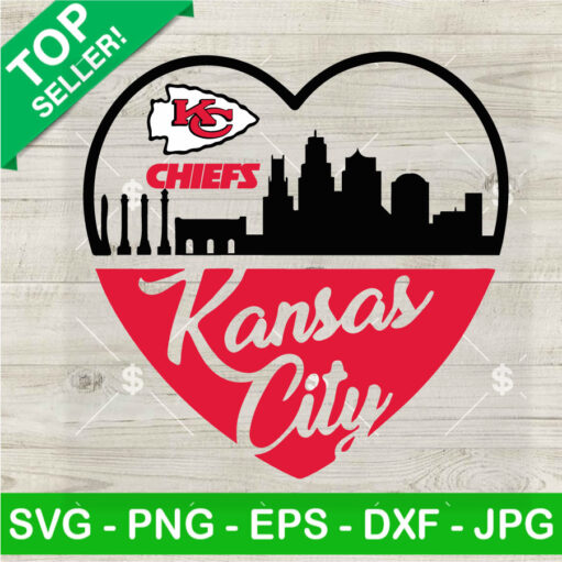 Kansas City Skyline Heart Svg