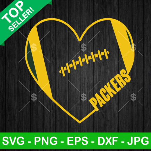 Packers Hearts Football SVG