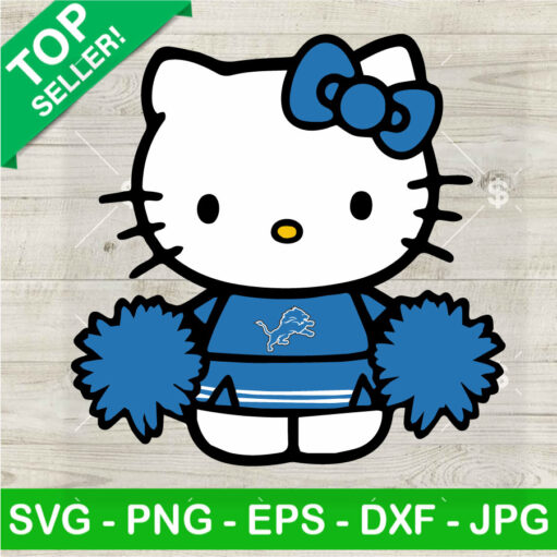 Hello Kitty Detroit Lions Cheerleader Svg