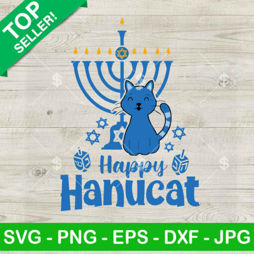 Happy Hanucat Hanukkah Svg