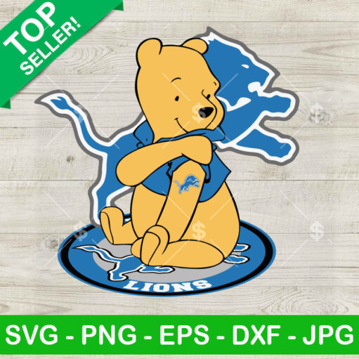 Winnie The Pooh Detroit Lions Svg