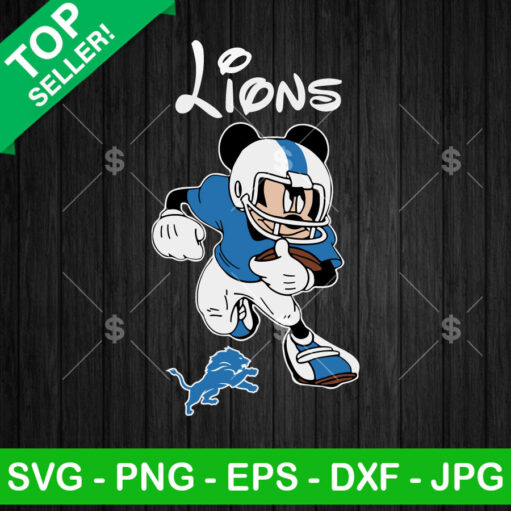 Mickey Mouse Detroit Lions Football SVG