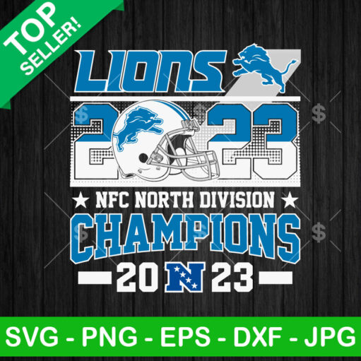 Detroit Lions 2023 Nfc North Division Champions Svg