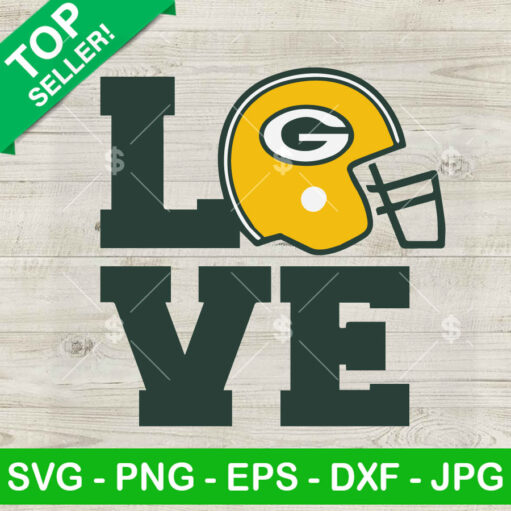 Love Green Bay Packers Football Svg