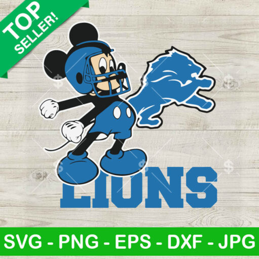 Mickey Dancing Detroit Lions Football Svg