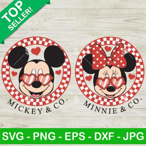 Vintage Mickey And Minnie Valentine SVG