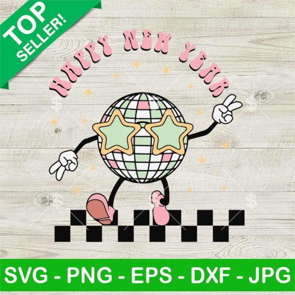 Happy New Year Disco Ball SVG